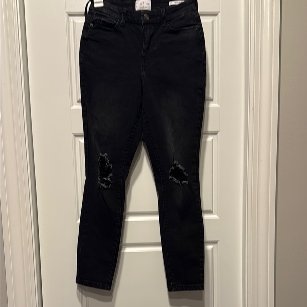 True Craft Black Skinny Distressed Jeans